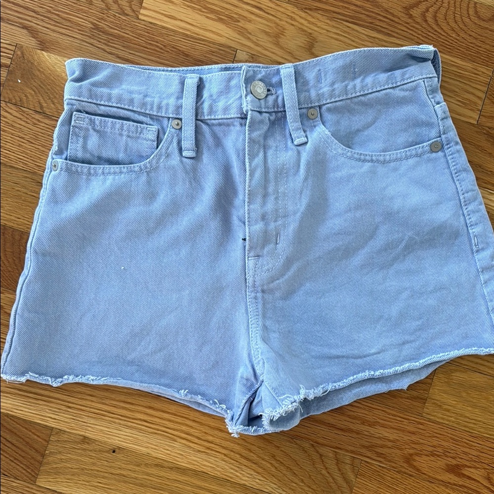 Light purple denim shorts